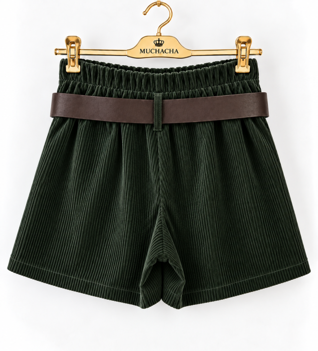 278 Spodenki damskie z wysokim stanem – ciemna-zieleń.1.png