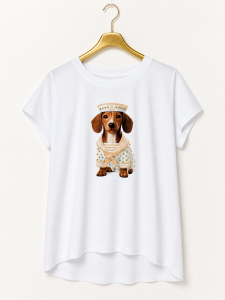 tshirt piesek bialy