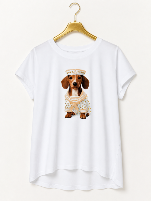 tshirt piesek bialy
