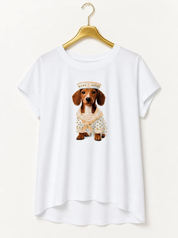 tshirt piesek bialy