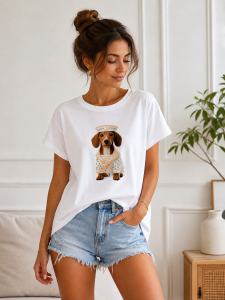 tshirt piesek bialy