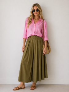 Spodnie kuloty khaki