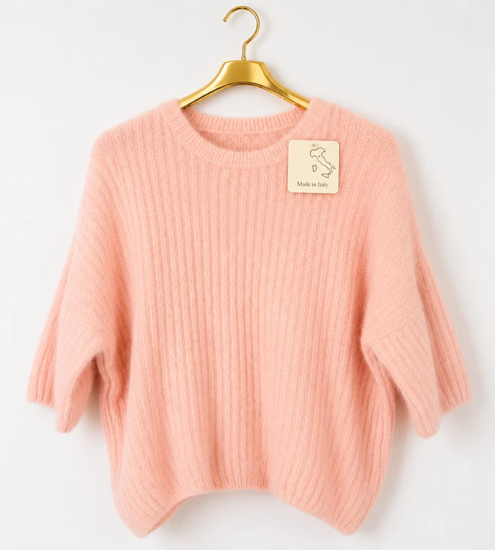 sweter-krotki-rekaw-lekki roz