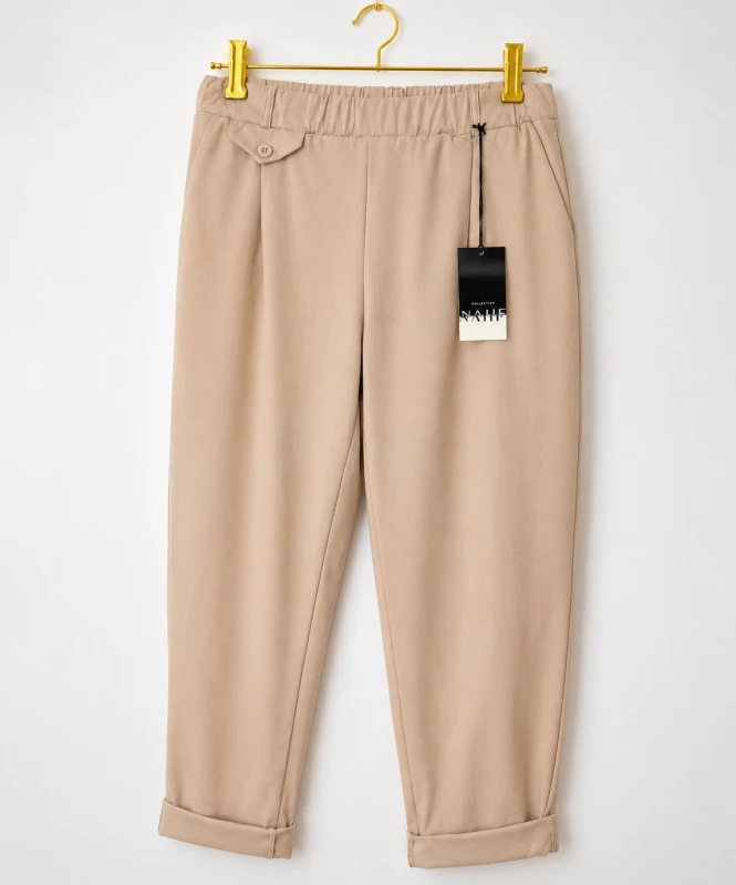 Spodnie mom fit brudny pudrowy róz