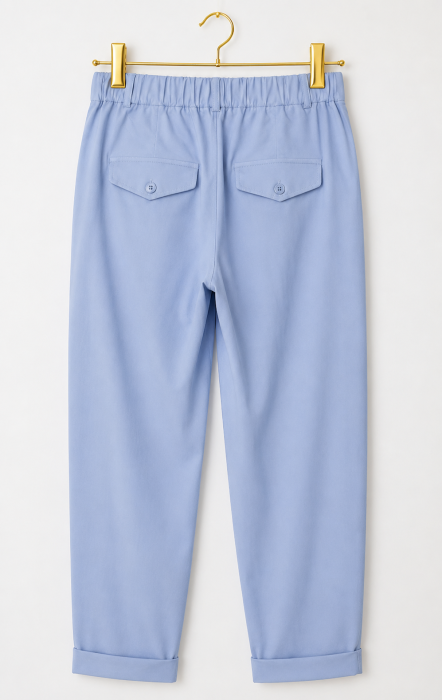 Niebieskie spodnie wiskoza mom fit