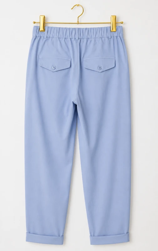 Niebieskie spodnie wiskoza mom fit